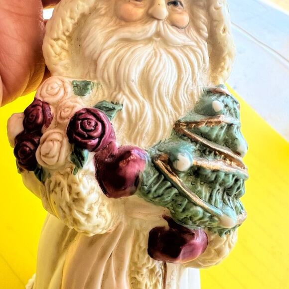 OLD WORLD FATHER CHRISTMAS SANTA porcelain bell -VINTAGE - Picture 12 of 12